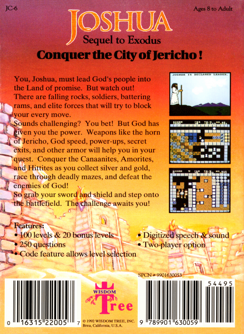 Joshua & the Battle of Jericho (Homebrew) — Box back